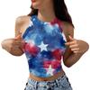 Women's Fashion Independence Day Print Sleeveless Base Tank Top
