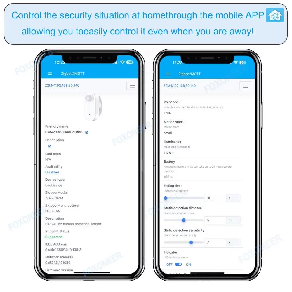 Tuya Smart PIR Motion Sensor Human Pressure Detector with Light and Distance Detection Compatible with Home Assistant