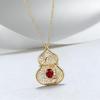 Xiancan S925 Sterling Silver Red Gourd-Shaped Fu Lu Necklace