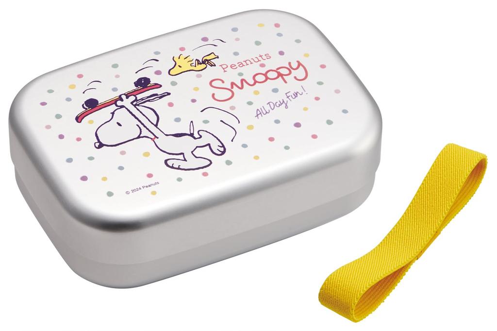 Skater Aluminum Lunch for with Lunch Made in Snoopy Skateboard ALB5NV Box, 370ml, Kids, Insulated, Belt, Japan, Design,