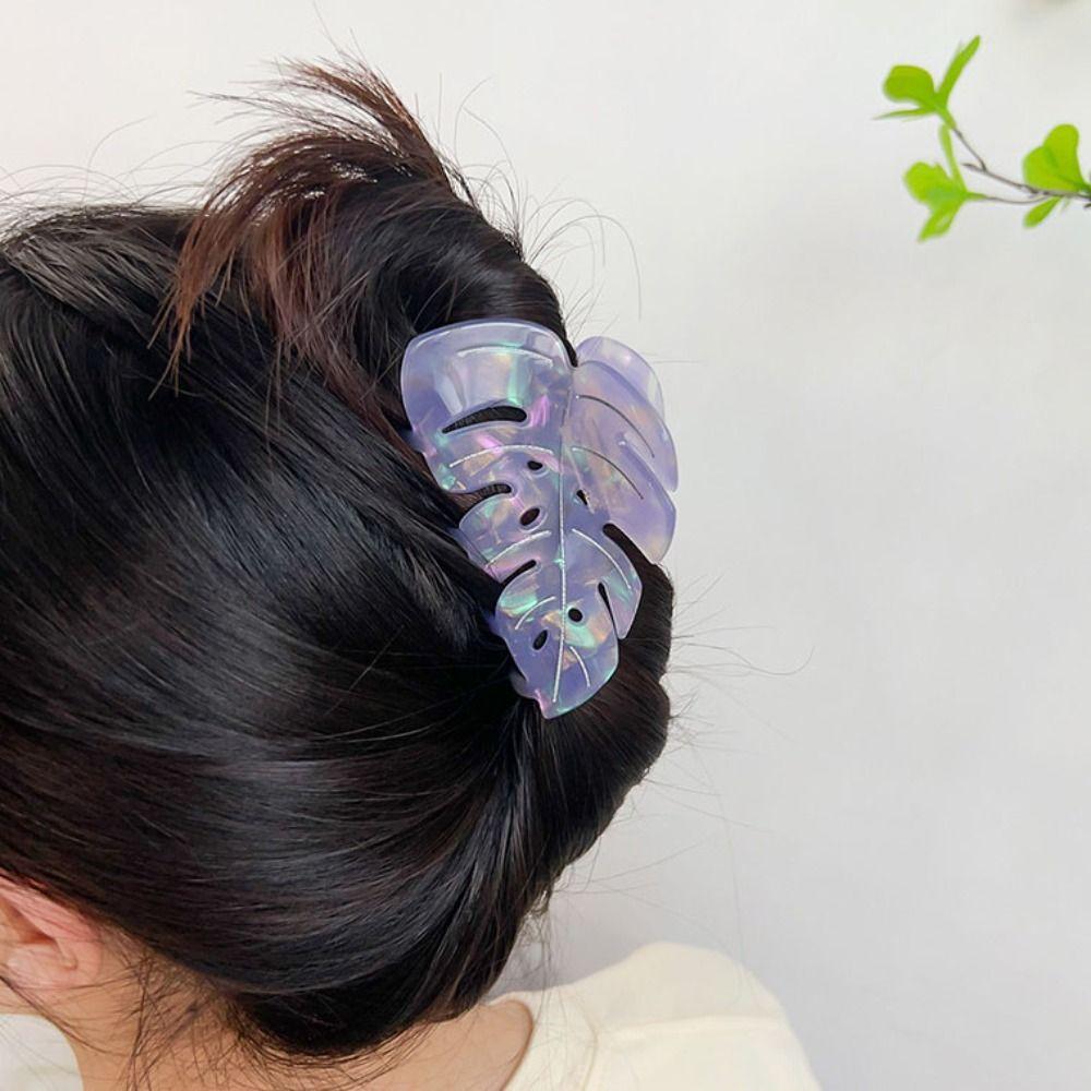 Hairpin Acetate Hair Clip Green Plant Hair Grab Creative Leaves Hair Claws  Girls