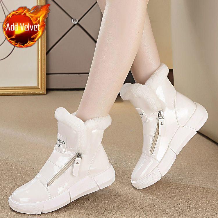 

Модная обувь на молнии с круглым носком, водонепроницаемая платформа до щиколотки, женские туфли, горячий готический стиль, удобные и элегантные, меховые женские зимние ботинки по акции 40