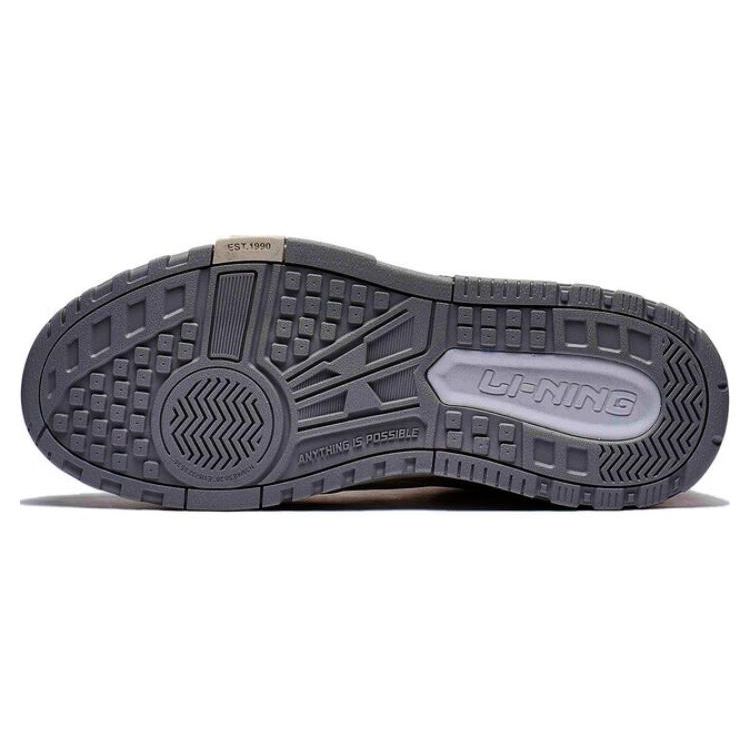 Li Ning We Wo Mid Fleece Durable Balance Mid-Top Skate Shoes Men Skate Shoes Gray White AGCT225-1