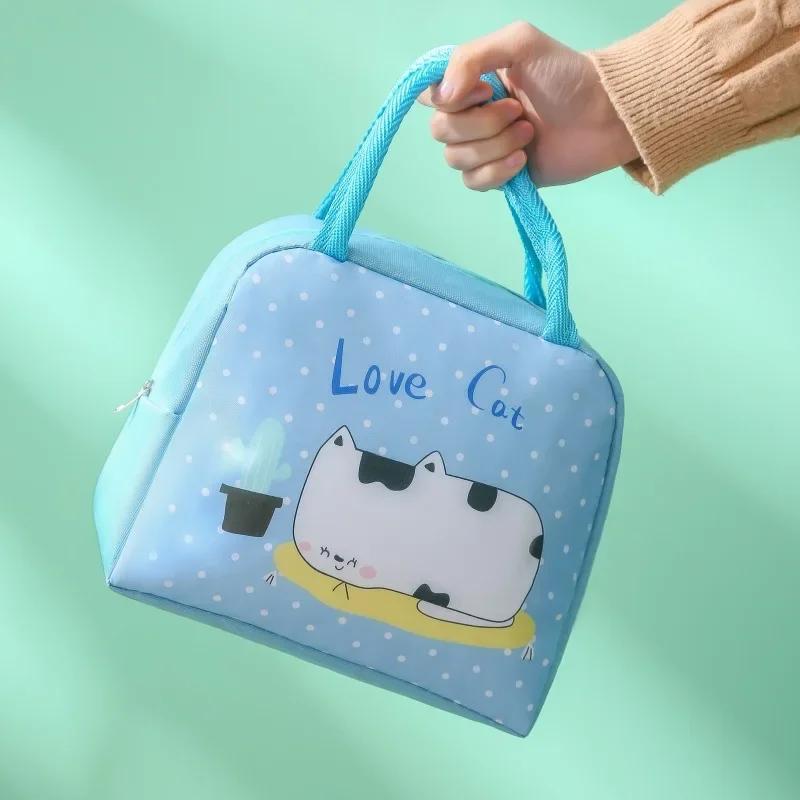 Cute Cartoon Thermal Insulation Bag Aluminum Film Waterproof Lunch Box Storage Bag Students Portable Picnic Box Insulated Bag