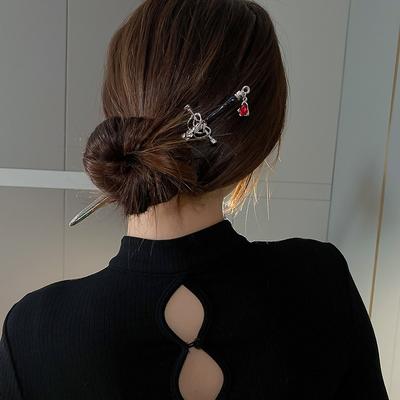 Spinka do włosów Miecz Ozdoba głowy Dla Kobiet Dziewcząt Styl Chiński Vintage Patyczki do włosów DIY Fryzura Uchwyt do kucyka Akcesoria do włosów Biżuteria