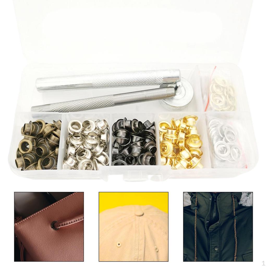 5mm Eyelets Grommets () with 3 Pieces Install ol Round for Canvas DIY Projects Fabric Clothing