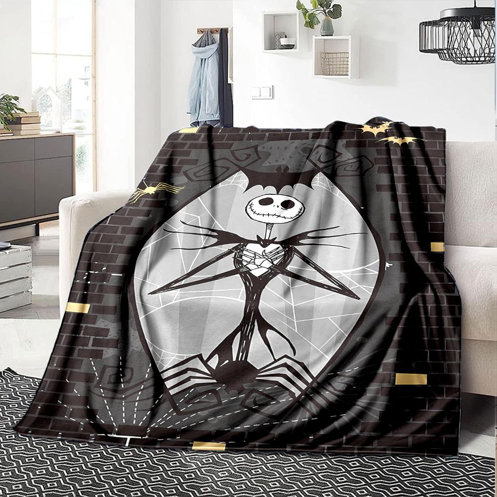 Jack Skellington Blanket Soft Warm Cozy Suitable for Chair Couch Sofa for All Seasons Digital Print Best Holiday Gift for Friends Family