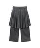 Lense Stripe Pleated Skirt Layered Pants Charcoal