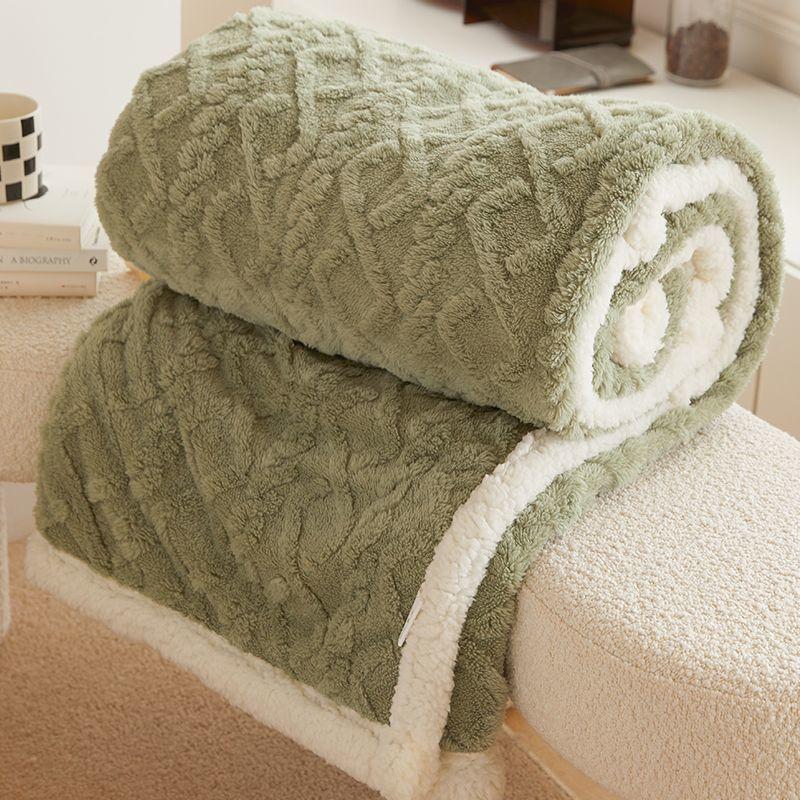 Lamb Fleece Blanket Winter Thickened Nap Office Shawl Air Conditioner Fleece Blanket Coral Fleece Sofa Blanket