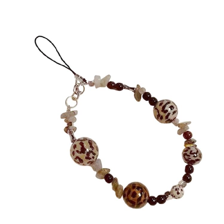 Leopard Print Beaded Lanyard Keychain Multiple Use Accessory For Daily Outings And Trendy Looks