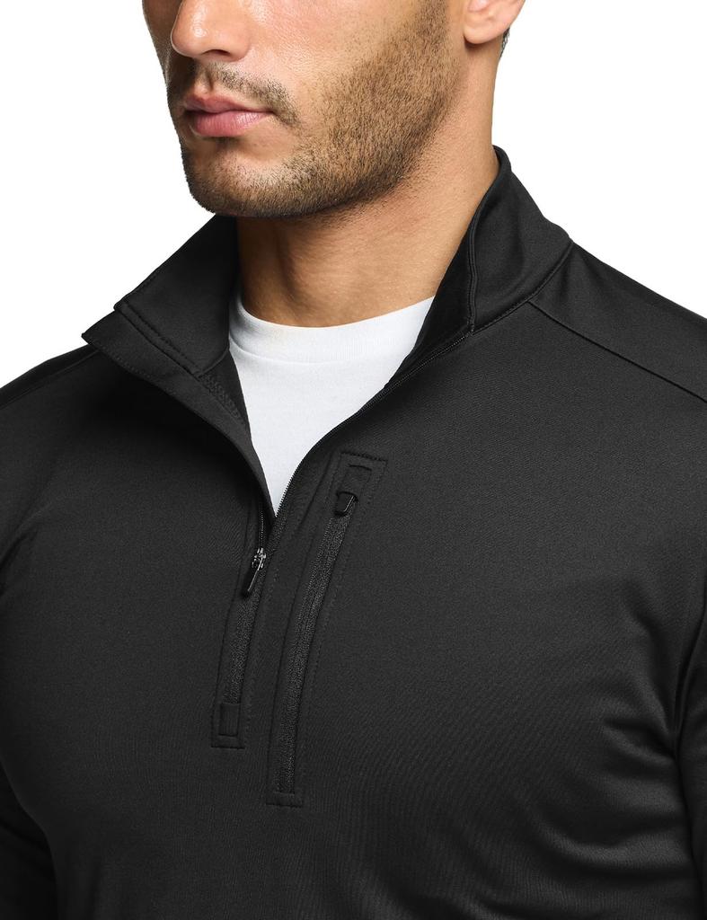 Tesla Long Sleeve Shirt and Half Sports Shirt for Outdoor and Men's Zip-Up (Versatile, Quick-Drying, Lightweight, Warm) - 1/4 Zip, Zip-Up, Mid-Layer,
