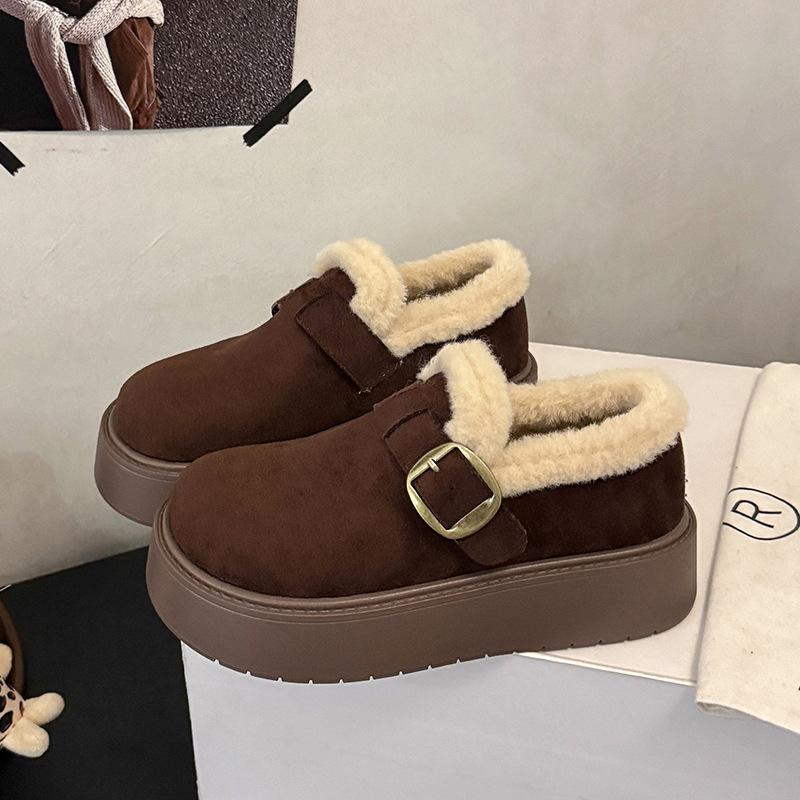 

Women s Fashion Lightweight Soft Sole Winter Warm Fur One Snow Boots Padded Lined Non-slip Casual Sports Cotton Boots Fur Shoes 40 темно-коричневого