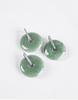 A-Grade Natural Jade Bean Green Ping'an Buckle Pendant with S925 Silver Necklace for Women.