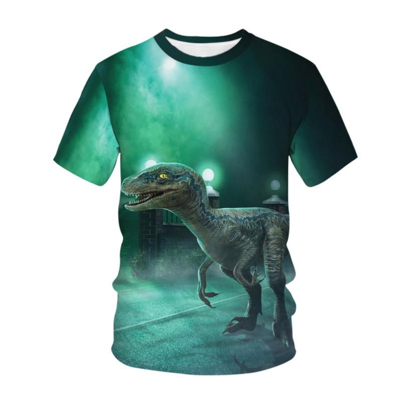 Letná móda Jurský park Dinosaurus 3D tlač Detské tričko Ležérne tričko Chlapci Dievčatá Unisex Detské oblečenie Tričká Topy