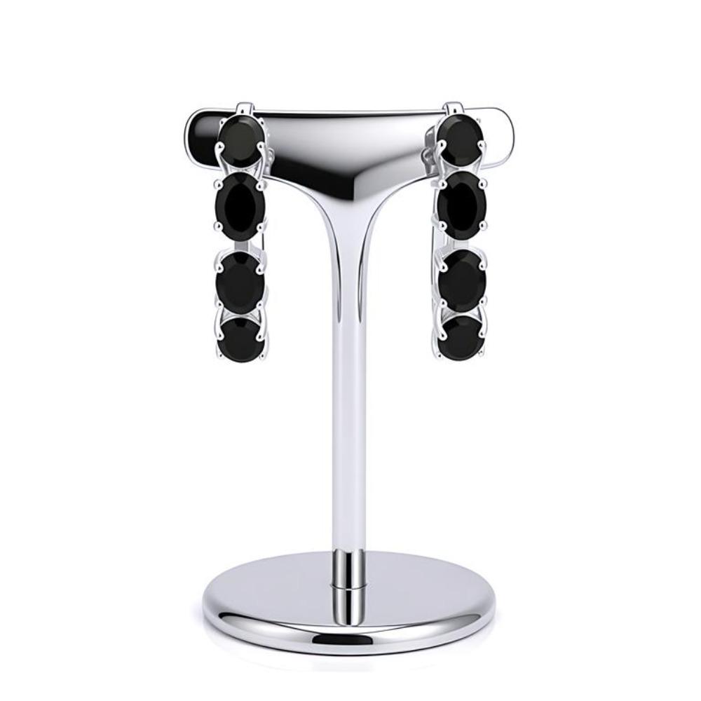 Black Awn Fashion Jewelry Classic Hoop Earrings Black Stone Hoop Earrings for Women Jewelry Gift