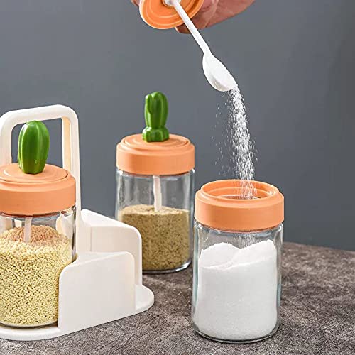 Huiyu Sugar Dispenser, Salt Dispenser, Spice Bottle, Seasoning Container (Set of 4)