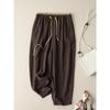 Plus Size Loose Fit Retro Cotton Linen Wide Leg Pants