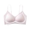 Cool thin soft support seamless gathering sling vest type three-dimensional cup with double breasts and no steel ring beautiful back bra