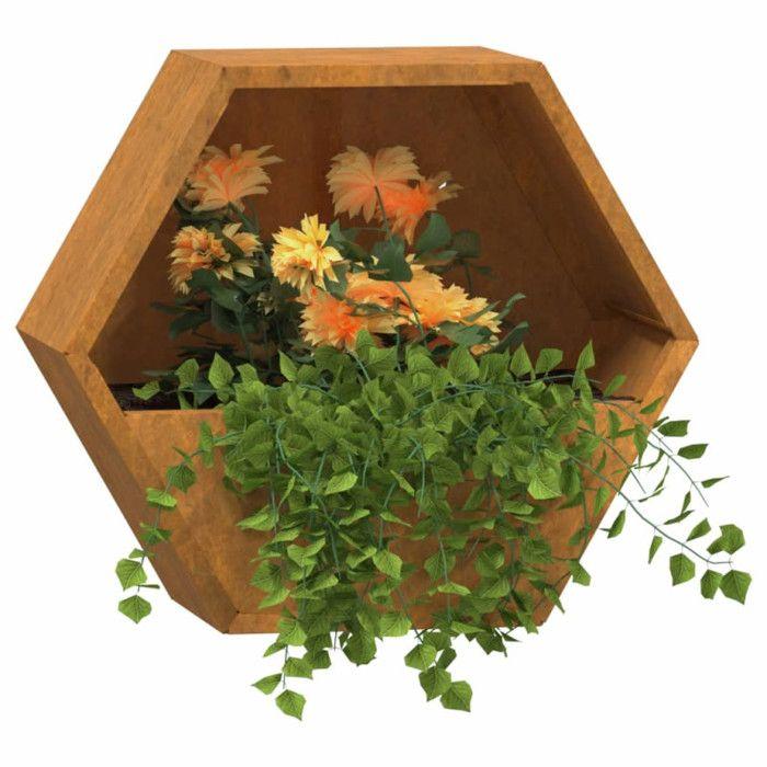 VidaXL Jardinières murales 2 pcs Rouillé Acier corten 30x10x25 cm 823684