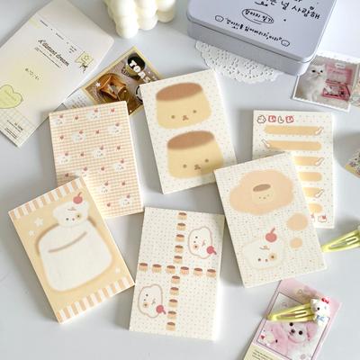 Sevimli Puding Ayı Not Defteri Sevimli Öğrenci Gevşek Yapraklı Mesaj Not Defteri Kız Mini Cep Planlayıcı Scrapbook Malzemesi Kağıt