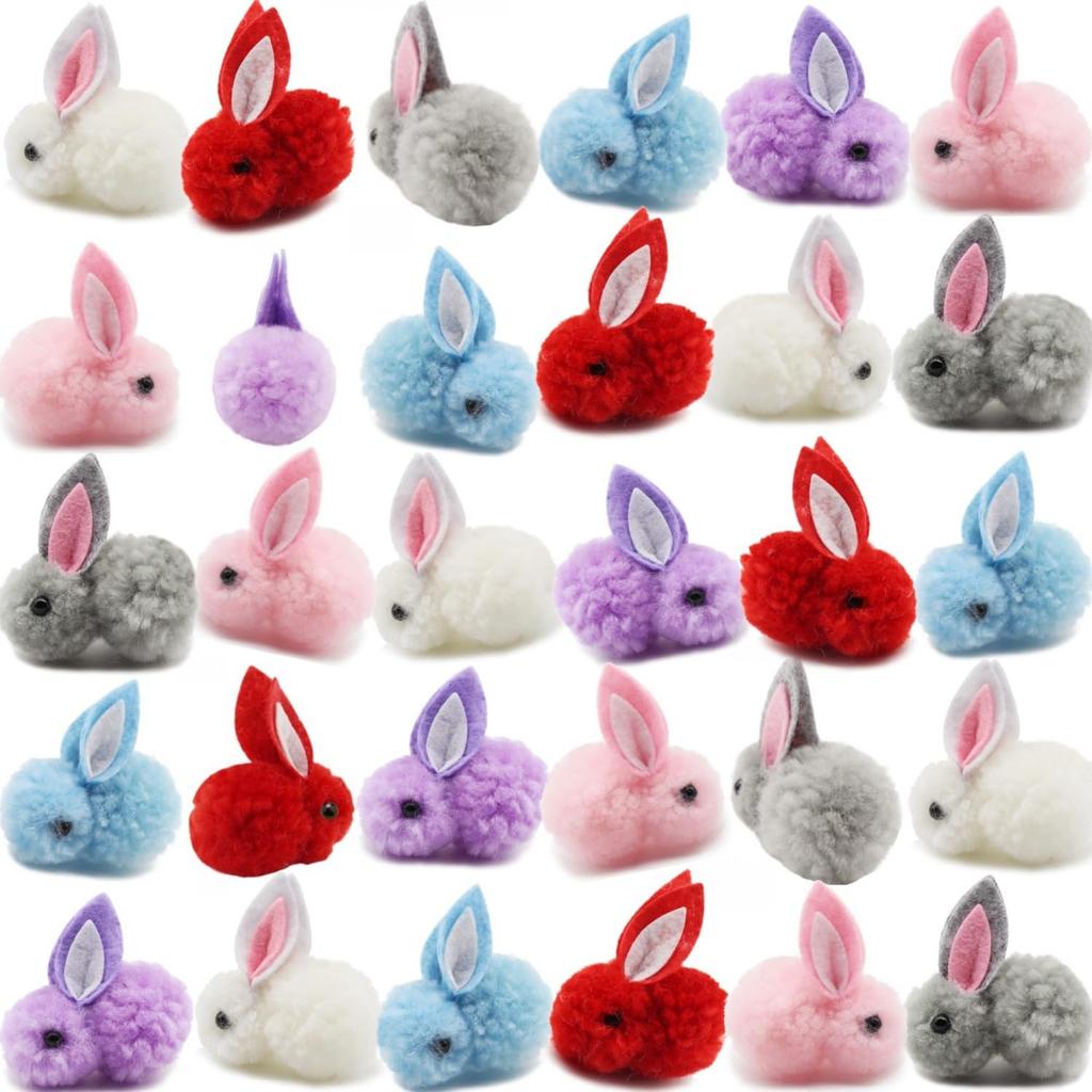 24-120 Piezas Mini Conejitos de Peluche de Pascua Animales Conejito de Peluche Miniatura Suave Pequeños Conejitos de Peluche de Pascua Para Rellenar Cestas de Pascua