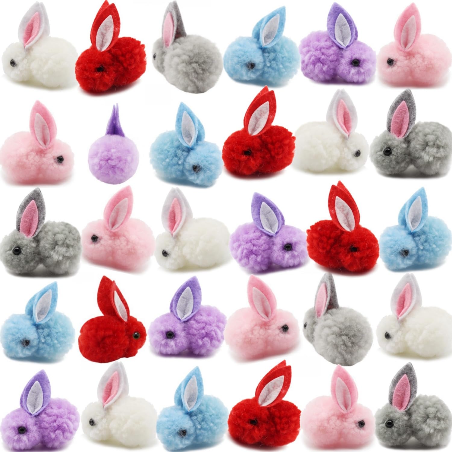 

24-120pcs Mini Plush Easter Bunny Animals Miniature Stuffed Rabbit Gentle Small Stuffed Easter Bunnies designed for Easter Basket Stuffers -A9774