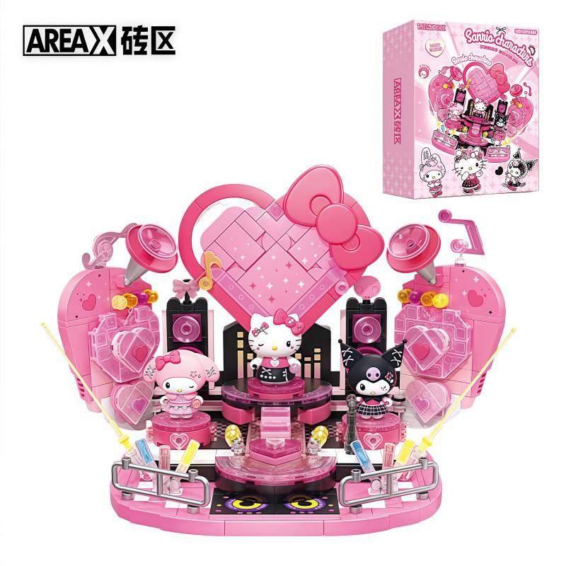 Areax Building Blocks New Sanrio Sweetheart Shining Stage Architecture Toys Decoration Collection Assembly Puzzle Girl Gift