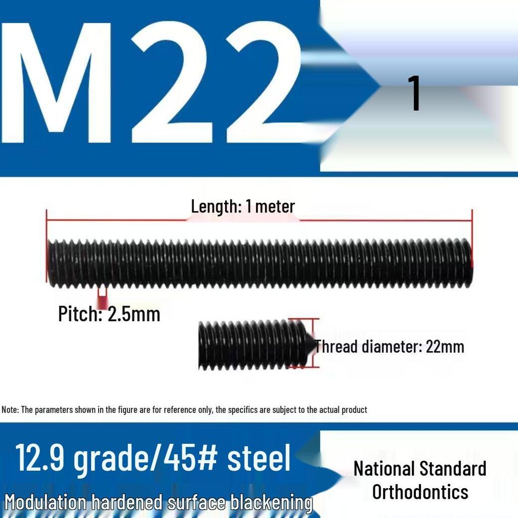 High-Strength Full Thread Lead Screw, 10.9 & 12.9 Grade, M8, National Standard