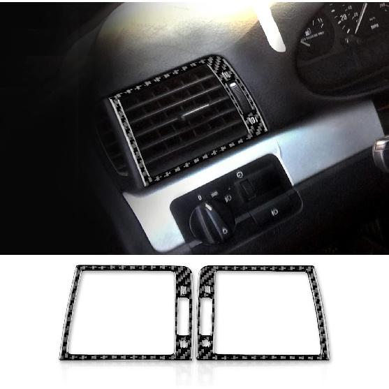 

AIRSPEED for BMW E46 1998-2006 Dashboard Strip Cover Center Console Interior Glove Box Panel Cover, Carbon Fiber Interior Trim, Black Side Air Vent