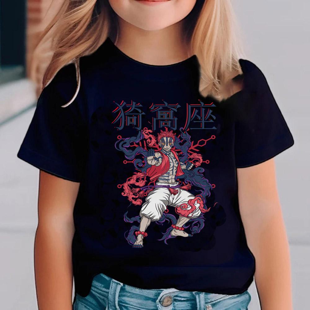 Çocuklar İçin Demon Slayer Tişörtleri Anime Çizgi Film Kısa Kollu Gömlek Erkek Kız Yazlık Kimetsu No Yaiba Üst Çocuk Kıyafetleri Hediyeler