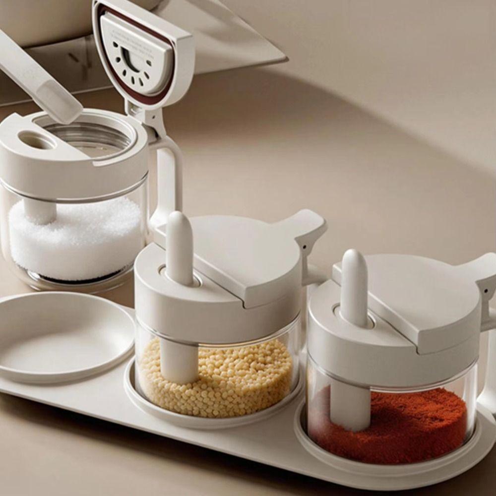 Airtight Design Seasoning Containers With Spoon Spice Storage Containers Spice Rack Organization