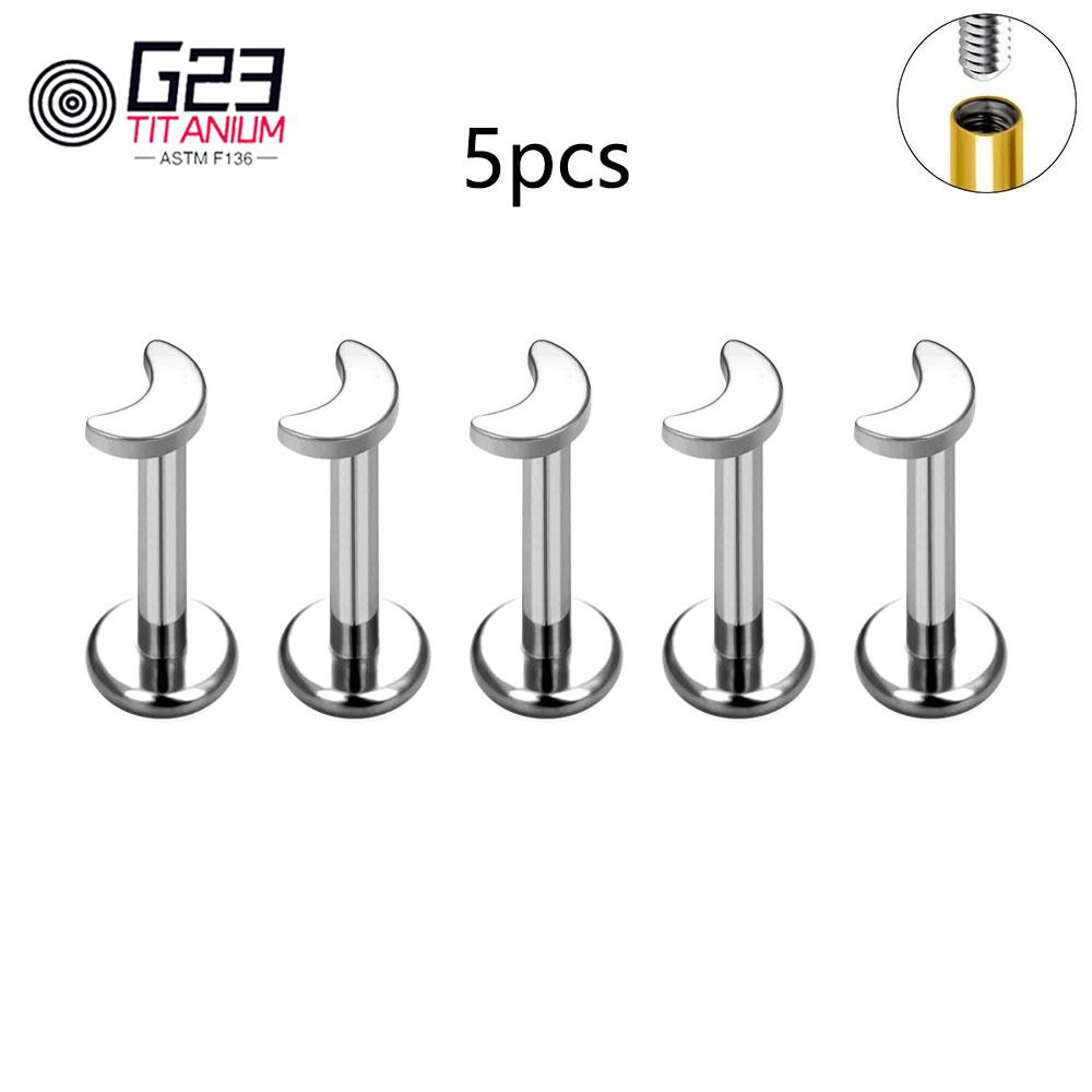 5Pcs/lot Lover Gift ASTM F136 Titanium 16G Cartilage Tragus Earrings Ear Lip Helix Studs Tongue Nail Body Piercing Jewelry