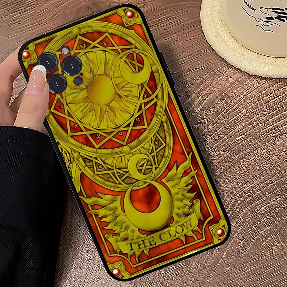 Anime C-CardcaptorS S-Sakura Phone Case For Iphone 17 16 15 14 13 12 11 Pro Max Plus Black Shell Cover Case
