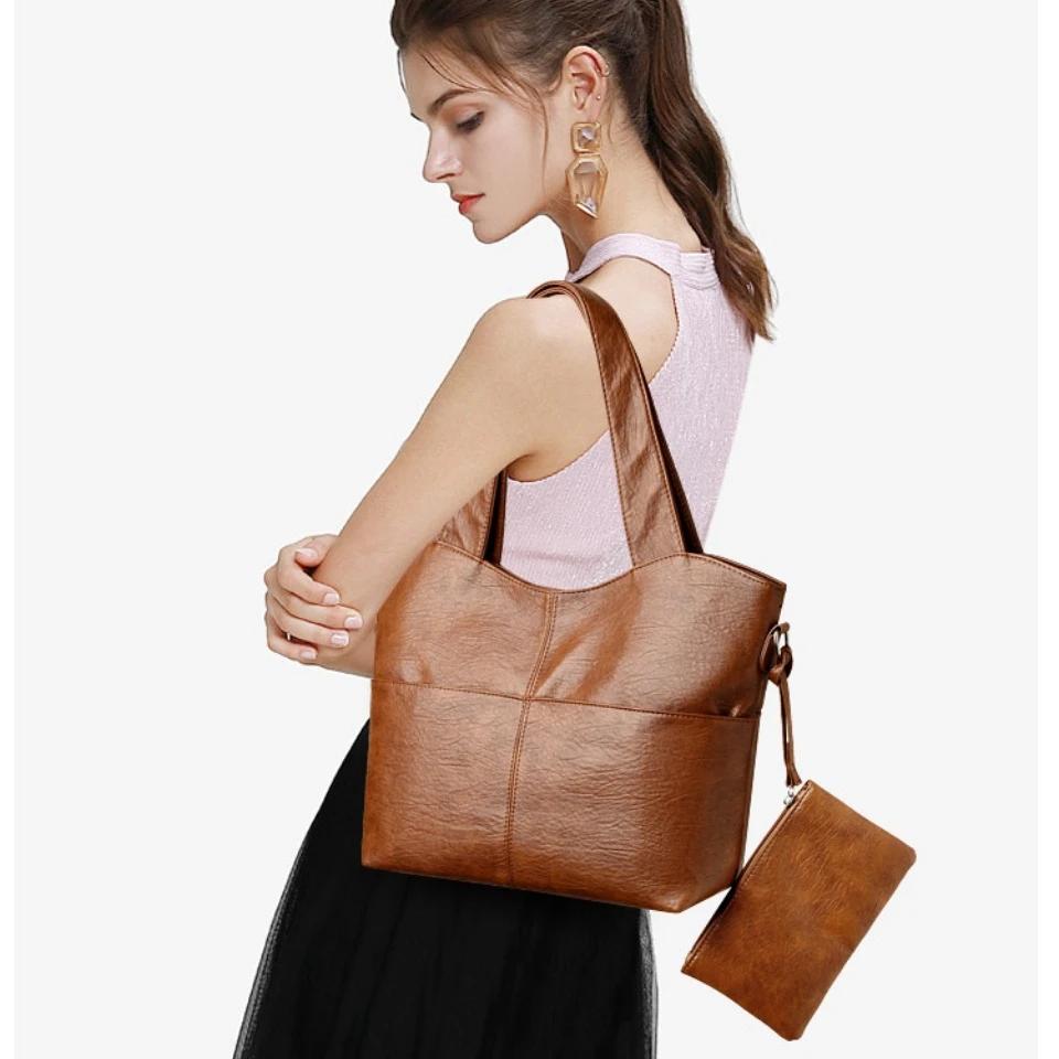 New Retro Fashion Shoulder Handbag Commuter Large Capacity Casual Fashion Mother and Child Bag