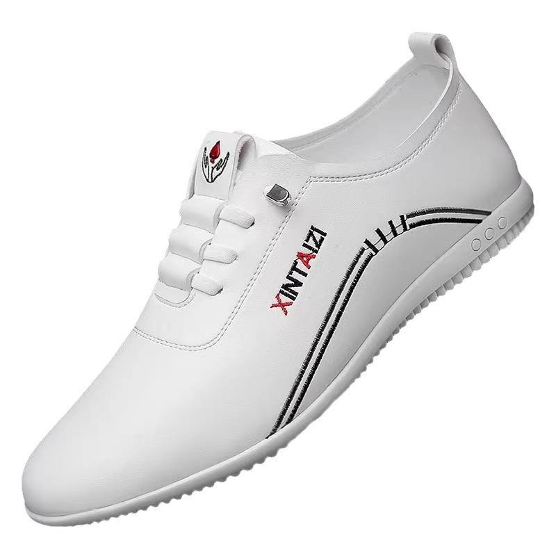 Men's Leather Shoes Autumn New Leather Surface Casual Driving Shoes Comfortable Versatile Business Leather Shoes Waterproof Breathable White Shoes
