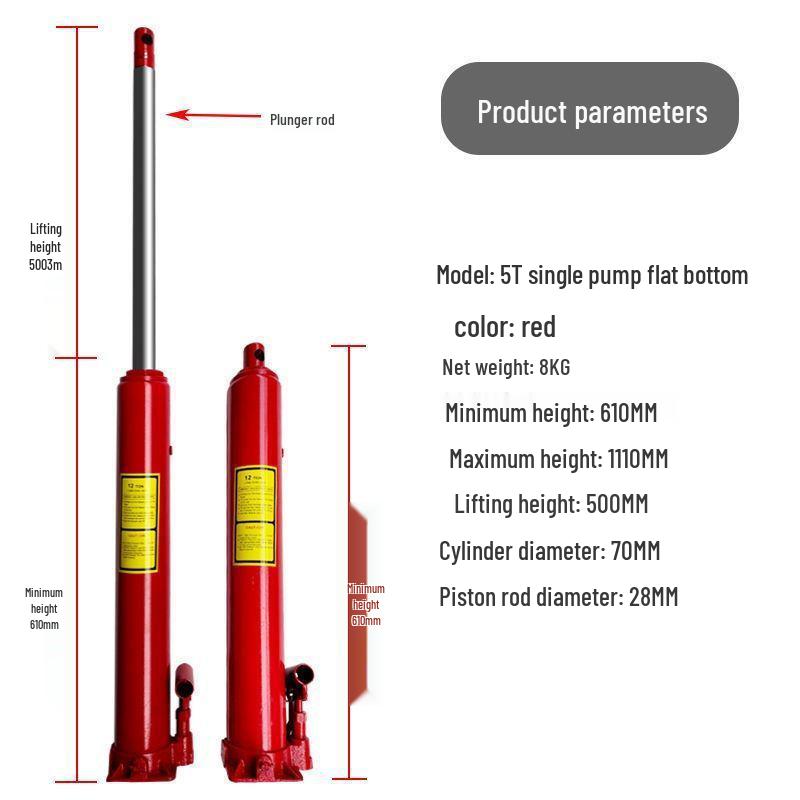 Dlouhozdvihový jeřábový zvedák 5/8/12 tun s prodlouženým válcem 8 tun