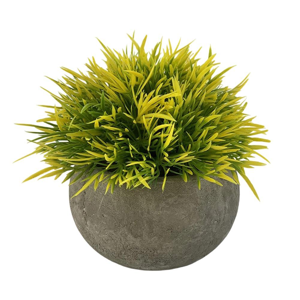 12*9.5CM Plastic Fake Grass Compact Size Artificial Plants For Shelf Compact Size Low Maintenance Office Decoration