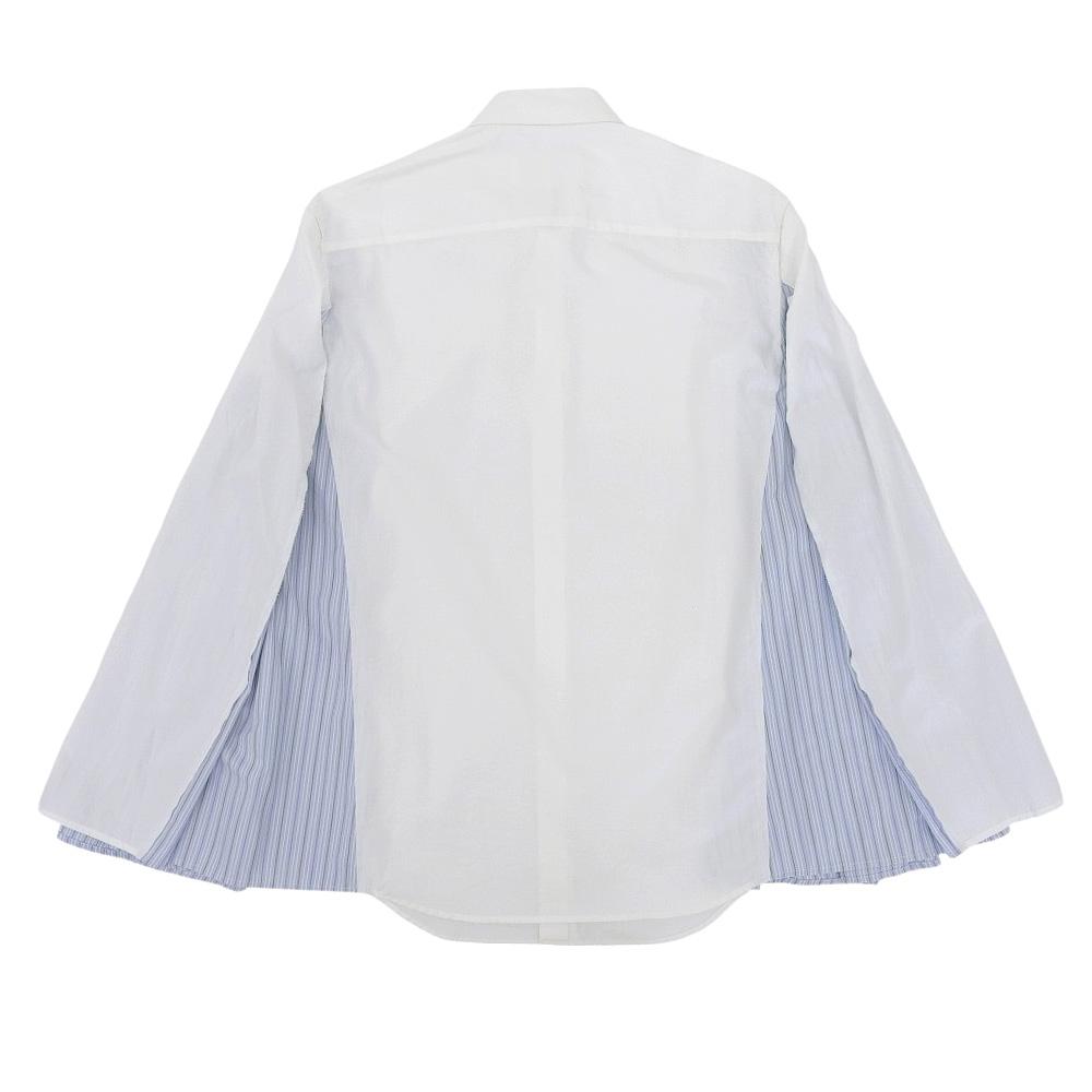 Maison Margiela Reconstructed Striped Long Sleeve Shirt Tops Women's White Blue 38 S51DL0347 20AW Tops 38 White / blueUsed