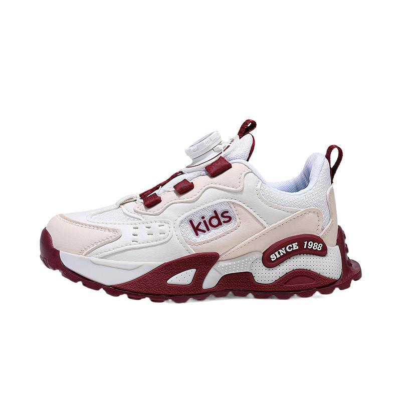 Girls' sports shoes 2025 spring and autumn new middle-aged and older girls' mesh breathable button running shoes children's soft sole