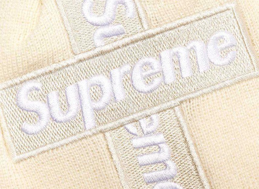 Supreme New Era Cross Box Logo Beanie Natural