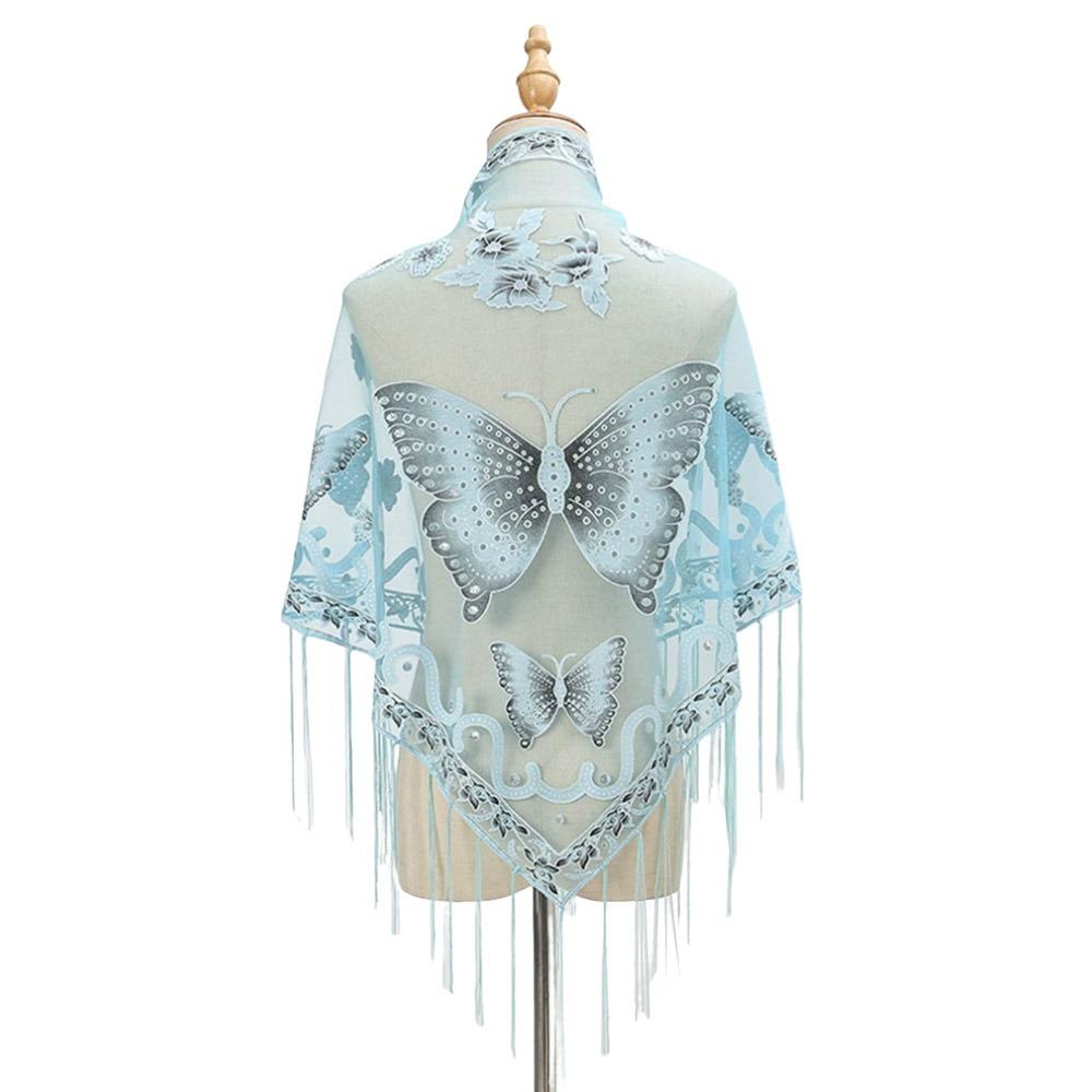 Sun Protection Hollow Lace Shawl Coat Thin Silk Scarf Headscarf For Women Lady Girl