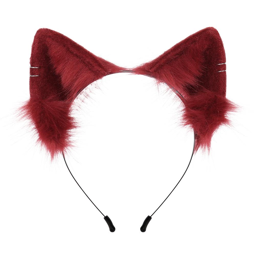 Handmade Faux Cat Ear Headband Cosplay Wear Earrings, Personalized Plush Animal Ear Hair Accessories, Cat Ear and Fox Ear Headbands