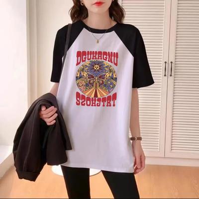 Vysoce kvalitní 200G 100% bavlna Tričko Letní vintage vtipný Potisk Tričko pro Ženy Oblečení Harajuku Oversized Tričko Y2k Top streetwear