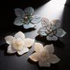 Handmade Shell Brooch Pendant With Dual Layer Design For Fashion Accessories