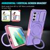 For Samsung Galaxy S21 FE 5G Case PC+TPU Magnetic Phone Shell with Slide Camera Cover