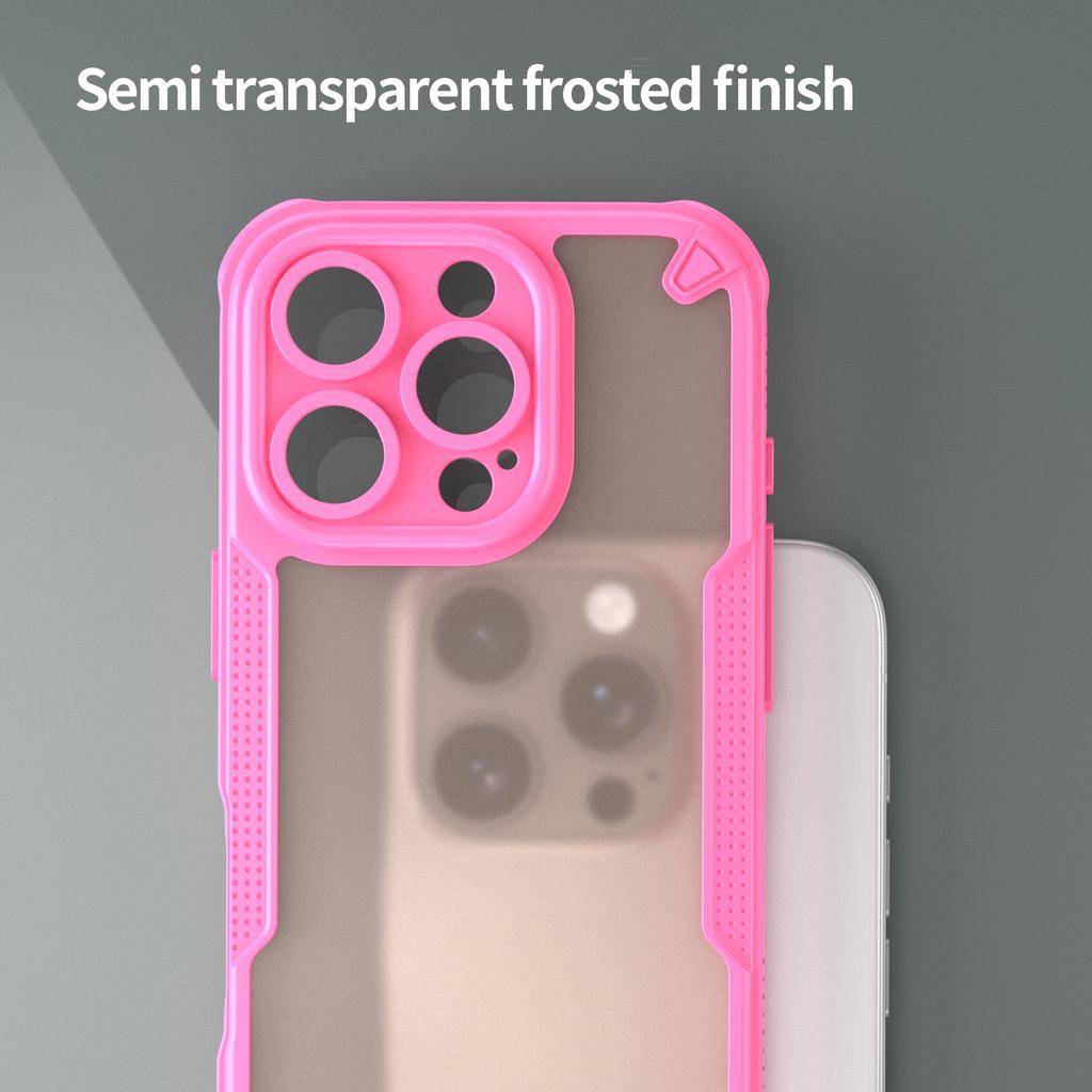Armor Series For iPhone 16 Pro Case PC+TPU Semi-Transparent Frosted Finish Protective Phone Cover