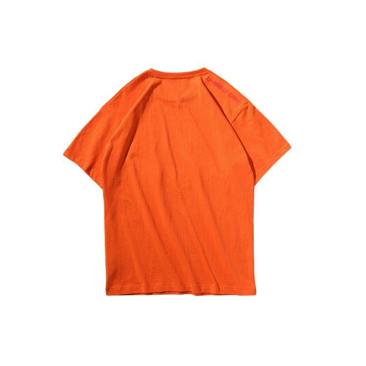 Li Ning Sports Fashion Series Printed Logo Round Neck Short Sleeve T-Shirt Men Tops Orange AHSN645-3