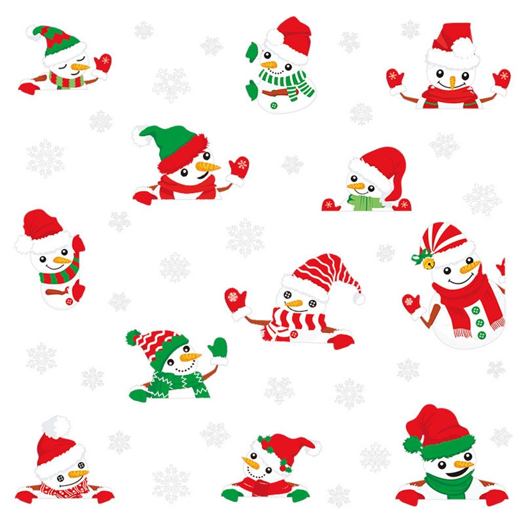 Christmas PVC Stickers White Christmas Snowman Christmas Tree Christmas Decoration Stickers Wall Stickers