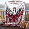 Flannel Blanket Poland Print Custom Name Text Soft Throw for Sofa Bed