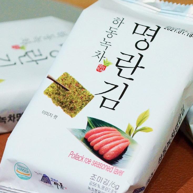 Hadong Green Tea Seaweed Snack with Pollack Roe – Korean Gourmet Crispy Laver (8 / 16 Pcs)